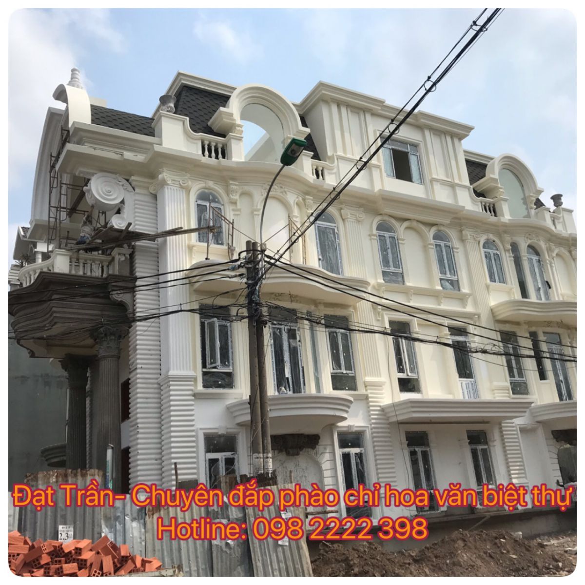 phào chỉ xi măng đẹp biệt thự cổ điển ở bình tân-hotline 098 2222 398